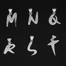 Load image into Gallery viewer, 925 Sterling Silver 26-Alphabet Calligraphic Action Font Dotted Initial Pendant
