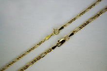 Load image into Gallery viewer, Authentic 14K Yellow Gold Hollow Figaro Chain Necklace 1.9mm / 2.6mm 16" ~ 26"