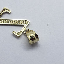Load image into Gallery viewer, 10K Solid Yellow Gold Diamond Cut Small Initial Alphabet Letter Pendant Charm