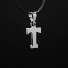 Load image into Gallery viewer, 925 Sterling Silver Alphabet Initial Pendant Plain Slab Serif Upper Case Letter