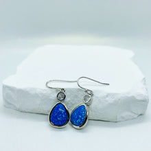 Load image into Gallery viewer, Sterling Silver Sythetic Opal Dangling Earrings