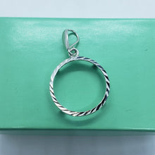 Load image into Gallery viewer, Sterling Silver Dime Bezel 18 mm Coins Prong Back Diamond Cut 10 Cent Coin