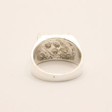 Load image into Gallery viewer, 925 Sterling Silver Square Slanted Pattern Nugget Ring 1/2 Inch Wide, Sizes 8-13