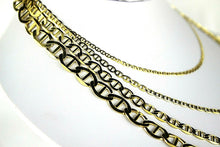 Load image into Gallery viewer, 10K Solid Yellow Gold Mariner Link Chain Necklace Men Women 2mm~7.5mm 16"~30"