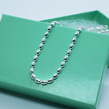 Load image into Gallery viewer, Sterling Silver Oval Pallini Bead Ball Chain Necklaces Bracelets 2.5mm 7"~30"