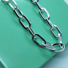Load image into Gallery viewer, Sterling Silver Paperclip Cable Chain Necklace Bracelet Square Wire 6.5mm 7"~30"