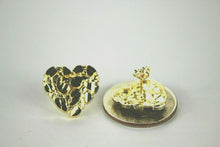 Load image into Gallery viewer, 10K Yellow Solid Gold Heart Nugget Earrings with Diamond Cut 2 sizes