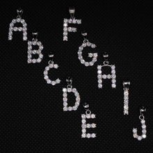Load image into Gallery viewer, 925 Sterling Silver 26 Alphabet Initial Pendant Simplified Sans Decorated