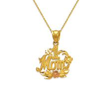 Load image into Gallery viewer, 14k Yellow Gold Mom Heart Pendant Charm Mother's Day Gift for Her Various Design
