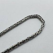 Load image into Gallery viewer, 2.5mm Sterling Silver Round BYZANTINE Chain Necklace Bracelet Antiqued Finish