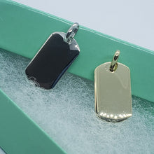 Load image into Gallery viewer, 14K Yellow White Gold Plain Rectangle Pendant Disc Charm High Quality Polished