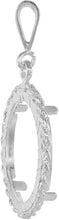 Load image into Gallery viewer, Sterling Silver Quarter Dollar Bezel 24mm Rope Edge Coins Prong Back Diamond Cut