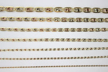 Load image into Gallery viewer, Authentic 14K Yellow White Rose Gold Tri-Color Valentino Chain 1.5-6mm/16"-26"