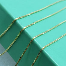 Load image into Gallery viewer, Solid 10K Yellow Gold Box Chain Necklace for Women Girl o.66 mm 16" to 24"