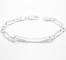 Load image into Gallery viewer, 925 Sterling Silver Personalized Custom Engraved Figaro Link ID Bracelet 6mm 7~9