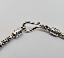 Load image into Gallery viewer, 925 Sterling Silver Round Foxtail Tulang Naga Bali Chain Bracelet 3mm, 7" Long