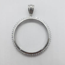Load image into Gallery viewer, Sterling Silver Cubic Zirconia Half Dollar Bezel CZ Halo for 30mm 50 Cent Coin