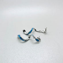 Load image into Gallery viewer, Sterling Silver Synthetic Opal Stud Dangling Earrings