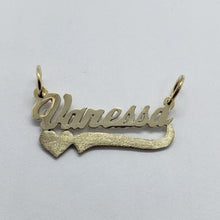Load image into Gallery viewer, 10K Solid Yellow Gold Handmade Personalized Custom Name Pendant Charm with Heart