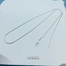 Load image into Gallery viewer, Sterling Silver Snake Chain Necklaces & Bracelets light 1.2mm Sizes 7 - 30 inch