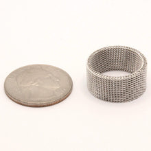 Load image into Gallery viewer, Stainless Steel Tall Flexible Braided Mesh Design Wedding Band Ring 10mm
