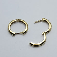 Load image into Gallery viewer, 14K Yellow White Rose Gold Elegant High Polished Angled Huggie Hoop Earrings