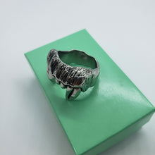 Load image into Gallery viewer, Surgical Stainless Steel Fangs Biker Ring for Men 3/4 inch 20mm Size 9 to 15
