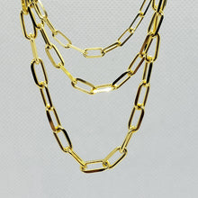 Load image into Gallery viewer, 14K Solid Yellow White Rose Gold Paperclip Chain 3mm 3.5mm 4.5m Size 16" - 24"