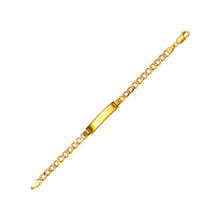 Load image into Gallery viewer, 14K White Pave Gold Baby ID Bracelet Curb X-Light 6mm ID 5mm Chain 6" Engraving