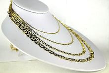 Load image into Gallery viewer, 10K Solid Yellow Gold Mariner Link Chain Necklace Men Women 2mm~7.5mm 16"~30"