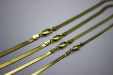 Load image into Gallery viewer, 10K Solid Yellow Gold High Polish Herringbone Chain Necklace 2.5mm-3.5mm 16"-24"