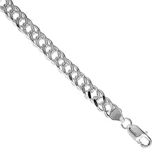 Load image into Gallery viewer, 925 Sterling Silver Rombo Double Link Chain Necklace Bracelet 6.5mm 16" to 20"
