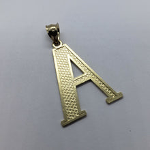 Load image into Gallery viewer, 10K Solid Yellow Gold Diamond Cut Initial Alphabet Letter Pendant Charm 4 Sizes