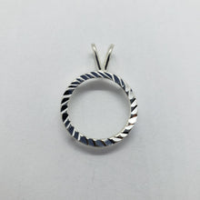 Load image into Gallery viewer, Sterling Silver Dime Bezel 18mm Coin Frame Bezel Pendant Diamond Cut Finish Dime