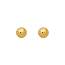Load image into Gallery viewer, 14K Yellow Gold Diamond Cut Ball Stud Earrings 6mm Wide 2grams Screw Backing