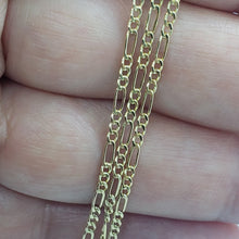 Load image into Gallery viewer, Authentic 10K Yellow Gold Hollow Figaro Chain Necklace 1.9mm Size 16" to 26"