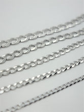 Load image into Gallery viewer, 14K Solid Gold White Cuban Link Chain Bracelet Men Women 2mm - 5mm 7" ~ 30"