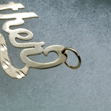 Load image into Gallery viewer, 10K Solid Yellow Gold Handmade Personalized Custom Name Pendant Heart Design