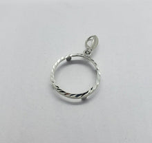 Load image into Gallery viewer, Sterling Silver Penny Bezel 19 mm Coins Prong Back Diamond Cut 1 Cent Six Pence