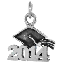Load image into Gallery viewer, 925 Sterling Silver Class of 2013-2015 Graduation Pendant 5/8 Inch (16mm) Tall