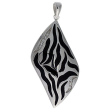 Load image into Gallery viewer, 925 Sterling Silver Various Color Striped Resin Pendant 1 11/16 Inches Long