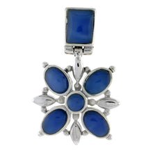 Load image into Gallery viewer, 925 Sterling Silver Flower Pendant w/ Rectangle Round Oval Shaped Resin Pendant