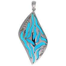 Load image into Gallery viewer, 925 Sterling Silver Various Color Striped Resin Pendant 1 11/16 Inches Long