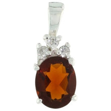 Load image into Gallery viewer, 925 Sterling Silver Oval CZ Clear Cut Birthstone Pendant 9x7mm Various Colors