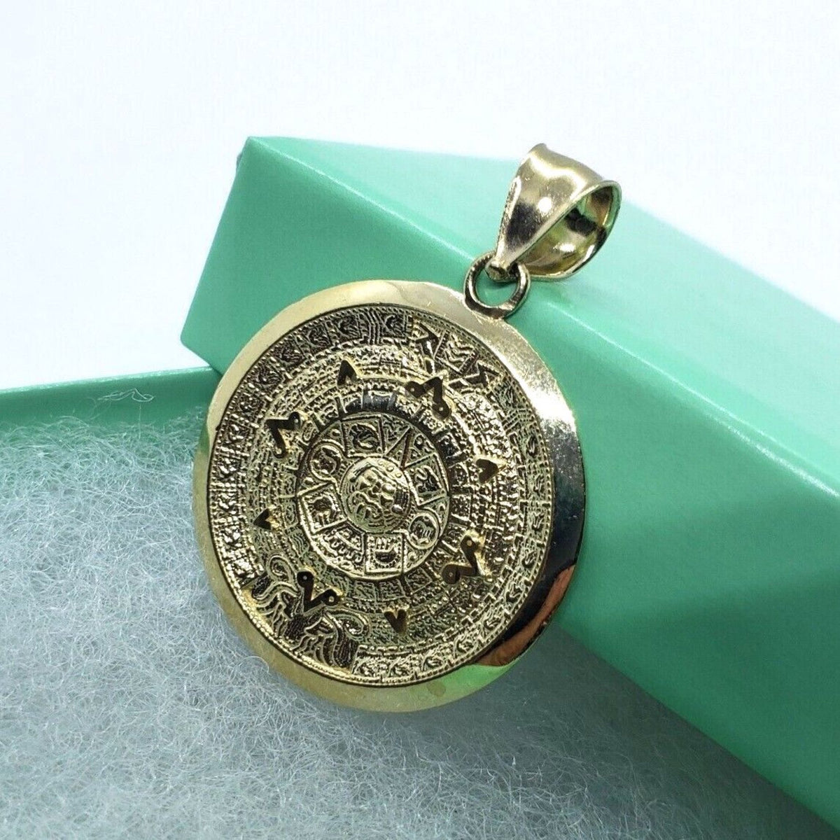 10k gold aztec on sale calendar pendant