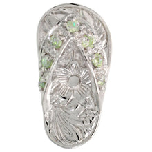 Load image into Gallery viewer, 925 Sterling Silver CZ Hawaiian Flip Flops Pendant 3/4 Inch (19mm) Tall