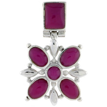 Load image into Gallery viewer, 925 Sterling Silver Flower Pendant w/ Rectangle Round Oval Shaped Resin Pendant