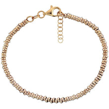 Load image into Gallery viewer, 925 Sterling Silver Yellow/Rose/White/Black Doughnut Hole Bead Bracelet 3mm, 7"