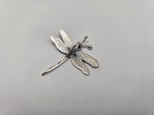 Load image into Gallery viewer, 925 Sterling Silver Dragonfly Pendant Oxidized Finished 1 3/8 Inch (35mm) Tall