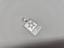 Load image into Gallery viewer, 925 Sterling Silver Rectangular Silver US Army Logo Pendant 1 1/4 (31mm) Inch